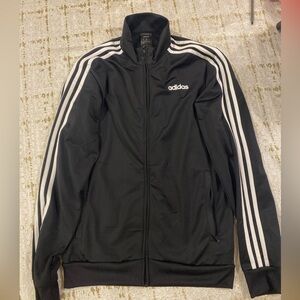 adidas Black Track Jacket with White 3-Stripes